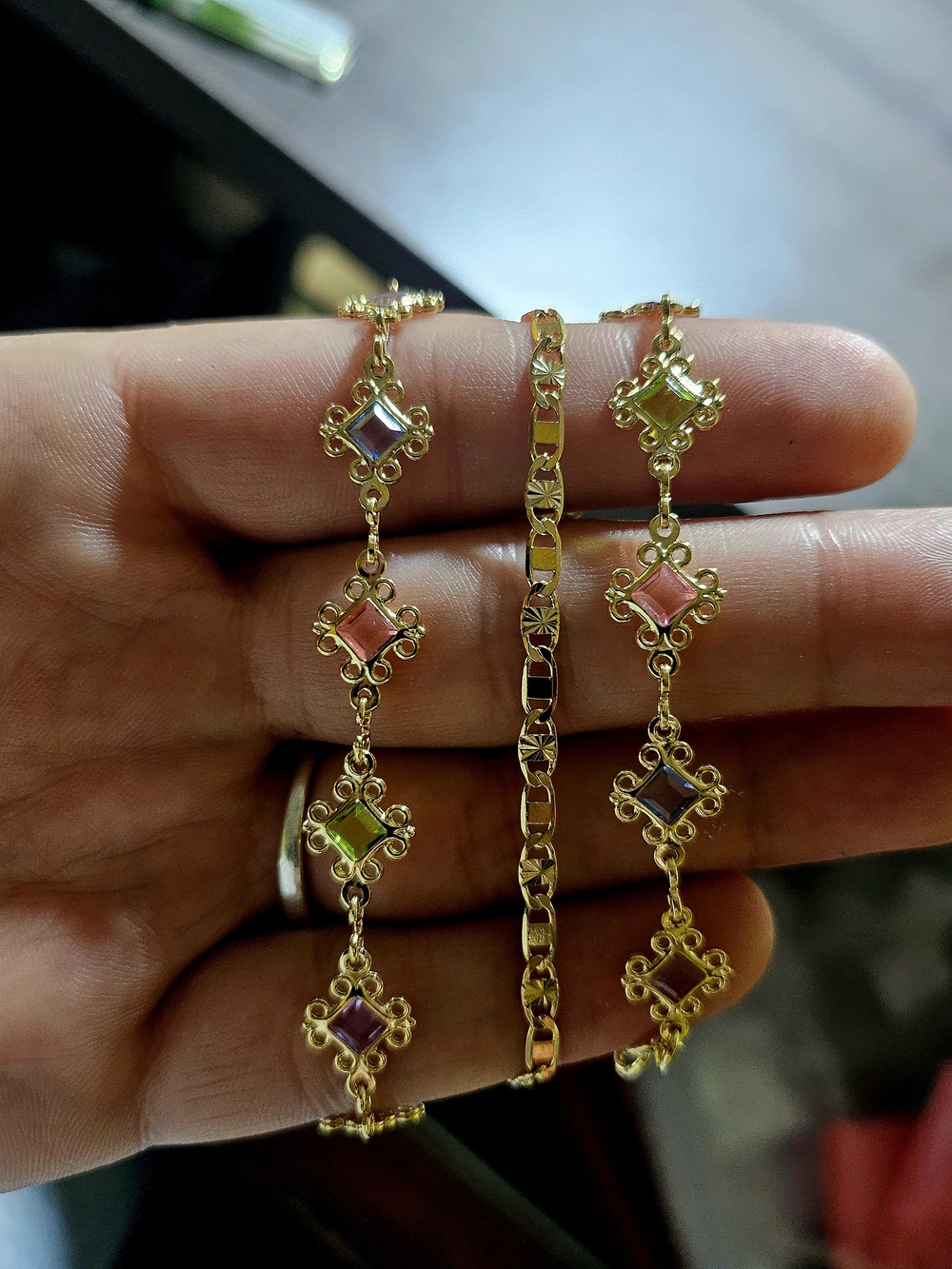 18k Gold Filled Multi-Color Gemstone Bracelets